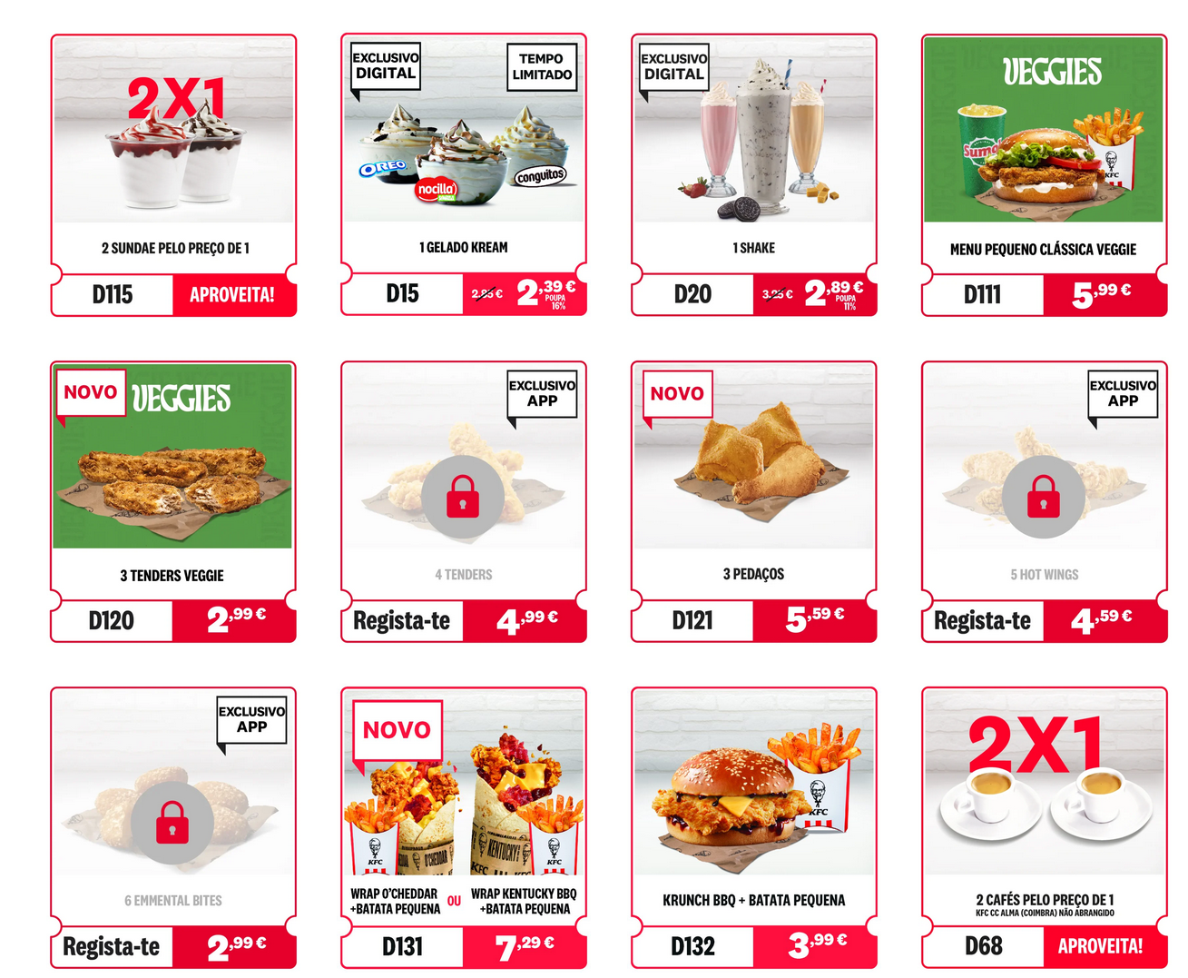 KFC — Vales de Desconto