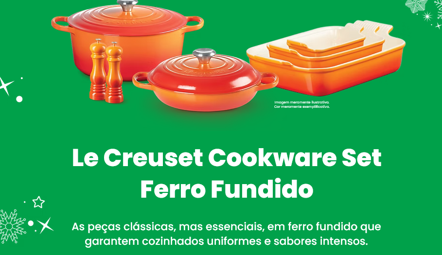 Ganhe Cookware Set Le Creuset em ferro fundido