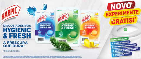 Discos Sanitários Adesivos Harpic Hygienic & Fresh - Reembolso Total