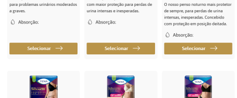 Amostras TENA grátis - incontinência de adultos